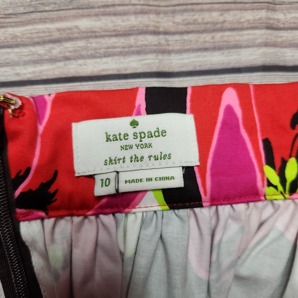 Kate Spade York Tropical Floral Pink Coreen Rio De Janeiro Flare Circle Skirt - Picture 7 of 9